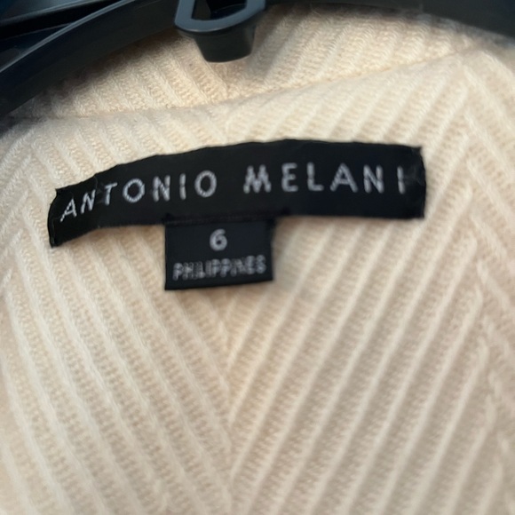 ANTONIO MELANI White wool fitted Textured Coat - Picture 3 of 3